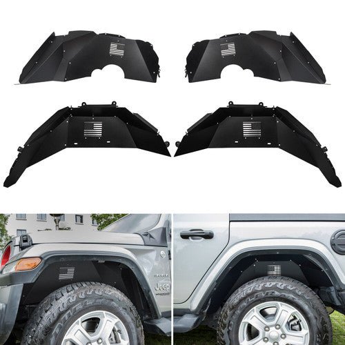 Front and Rear Inner Fender Liners for Jeep Wrangler (2018 - 2023) JL JLU - GENSSI Exterior Part