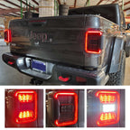 XPE Smoked LED Tail Lights for Gladiator JT 2020 - 2023 - GENSSI Lighting