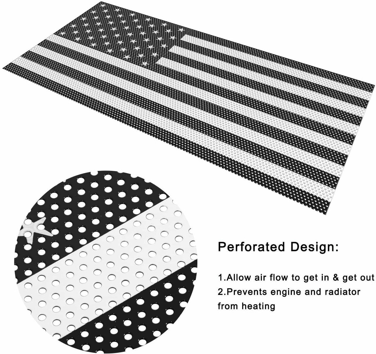 Front Grille Flag Mesh Insert For Jeep JL 2018-2023 Grille