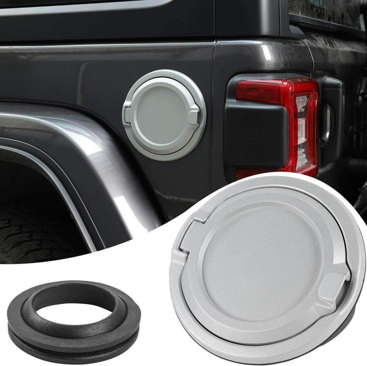 Gas Cap Cover Non - Fading Fuel Tank Door for Jeep Wrangler JL JLU 2018 - 2023 - GENSSI Interior Part
