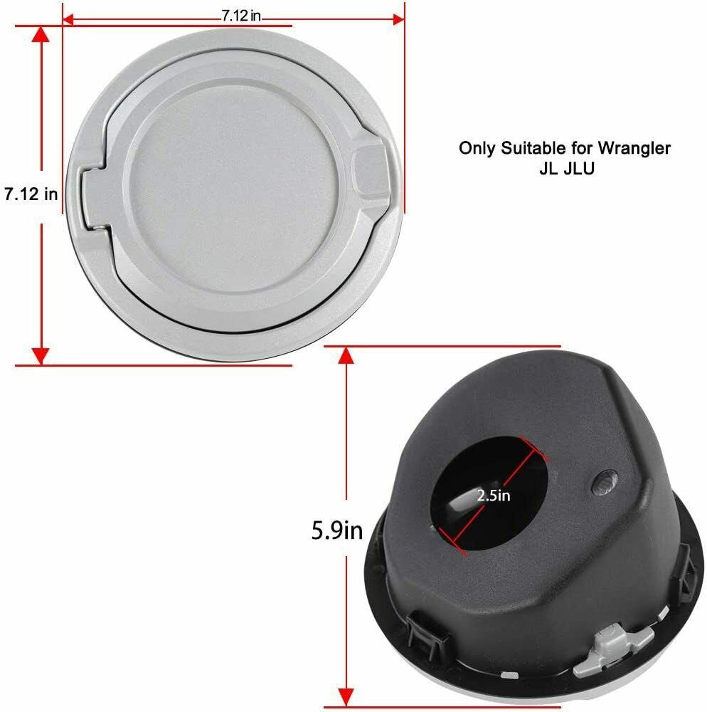 Gas Cap Cover Non - Fading Fuel Tank Door for Jeep Wrangler JL JLU 2018 - 2023 - GENSSI Interior Part