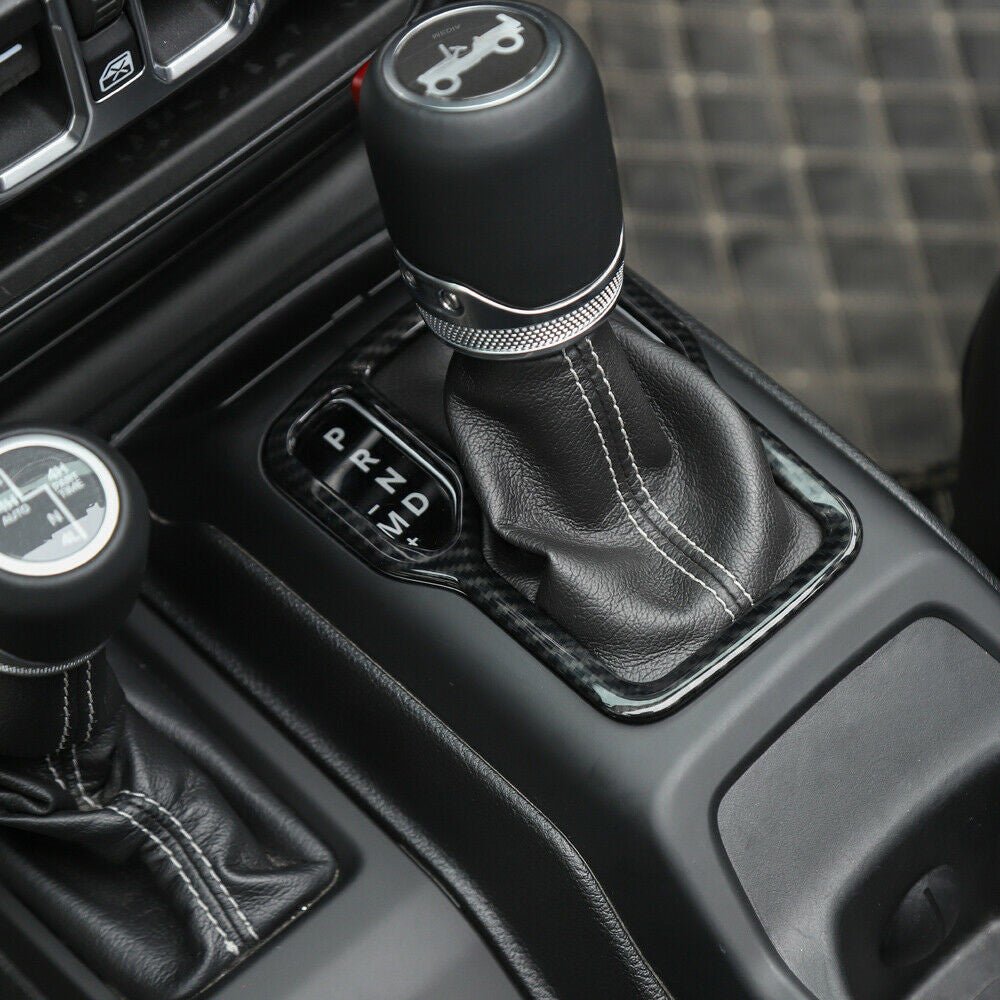 Gear Shift Plate Cover For Jeep Wrangler JL 2018 - 2023 Carbon Fiber - GENSSI Interior Part