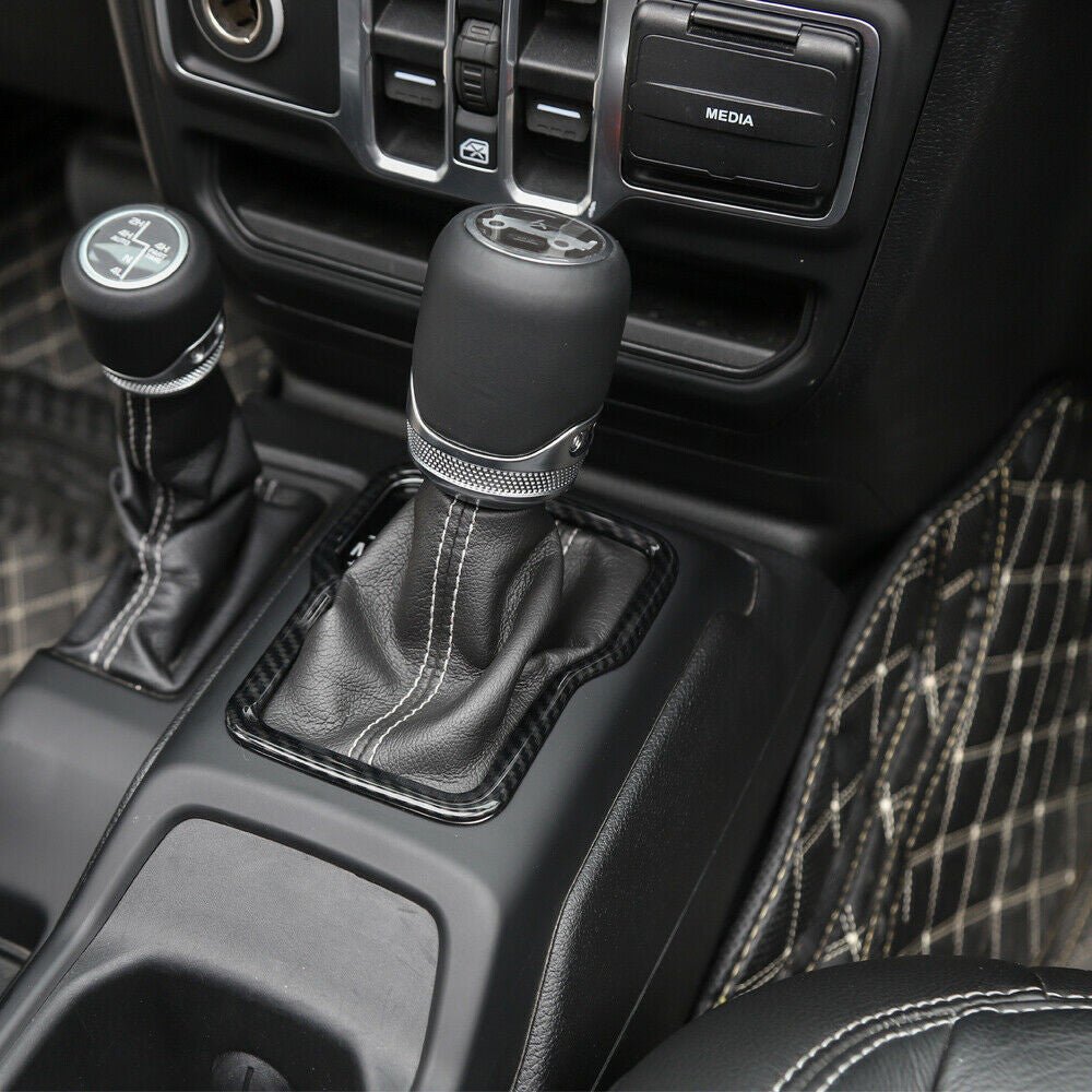 Gear Shift Plate Cover For Jeep Wrangler JL 2018 - 2023 Carbon Fiber - GENSSI Interior Part