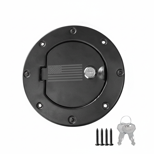 Locking Fuel Door Gas Cap Cover US Flag Fits Jeep Wrangler TJ 1997–2006 Default Title Exterior Part