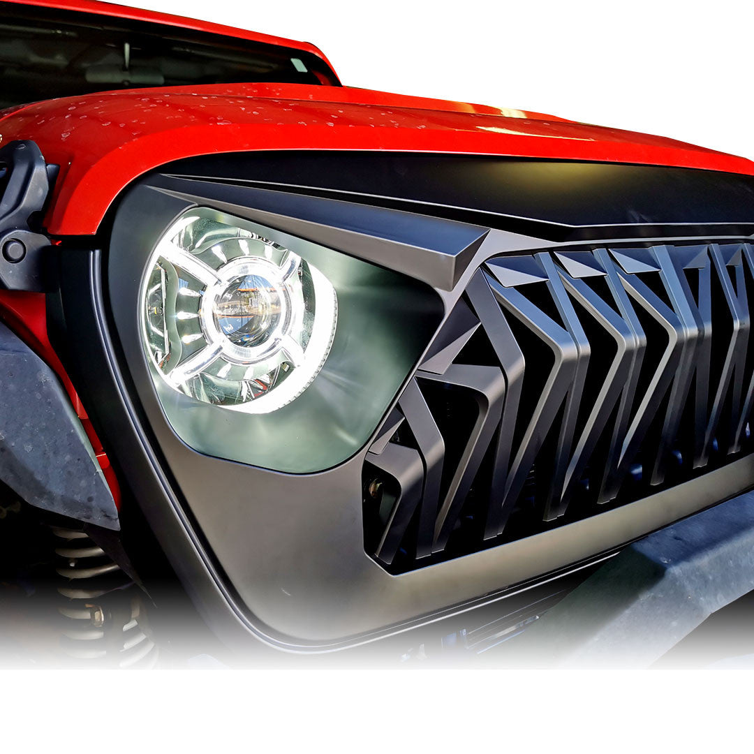 GLADIATOR WARRIOR Front Grille for Jeep Wrangler JL & Gladiator 2018-2023 Glossy Grille