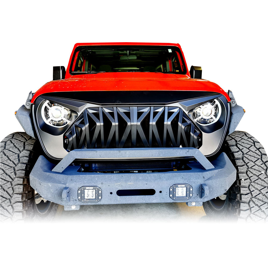 GLADIATOR WARRIOR Front Grille for Jeep Wrangler JL & Gladiator 2018-2023 Glossy Grille