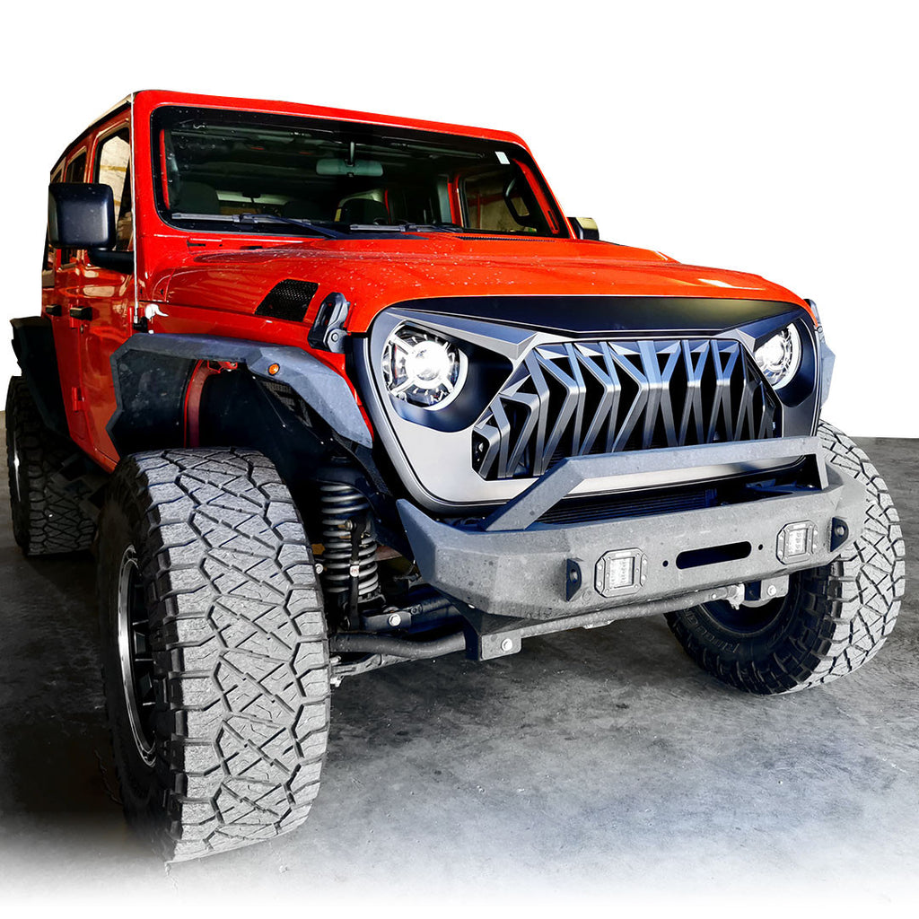 GLADIATOR WARRIOR Front Grille for Jeep Wrangler JL & Gladiator 2018-2023 Glossy Grille