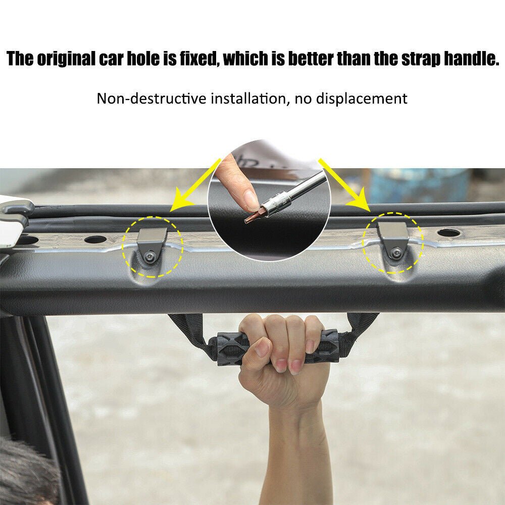 Grab Handles Front and Rear for Jeep Wrangler JL (2018 - 2020) Black - GENSSI Interior Part