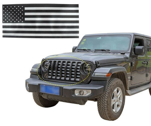 Front Grille Insert American Flag Mesh for Jeep Wrangler JL 2018-2023 Default Title Grille
