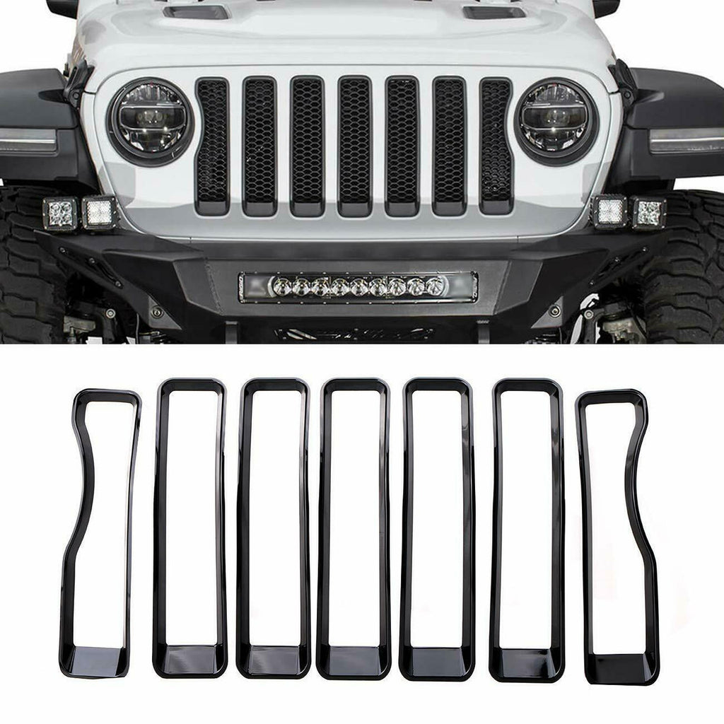 Front Grille Inserts Covers Grill Trim for Jeep Wrangler JL Sport 2018-2023 Grille