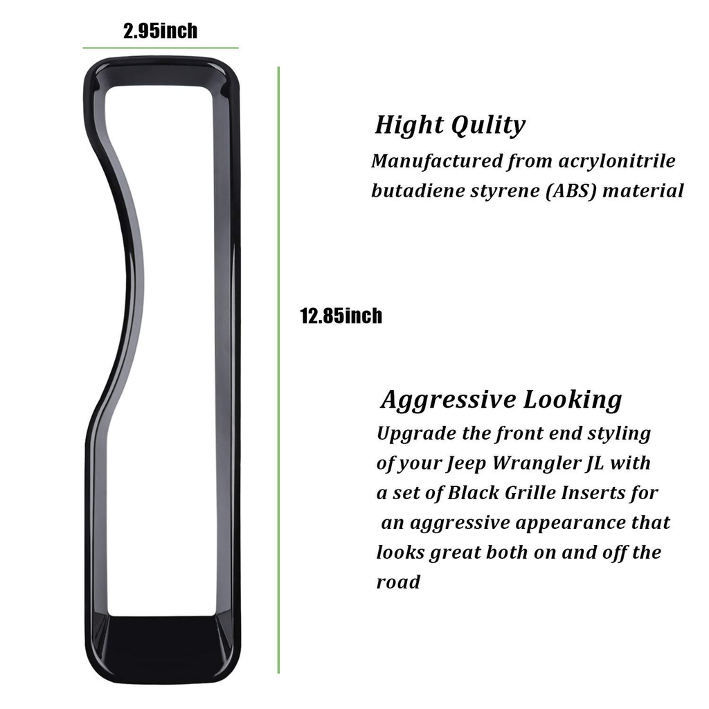 Front Grille Inserts Covers Grill Trim for Jeep Wrangler JL Sport 2018-2023 Grille