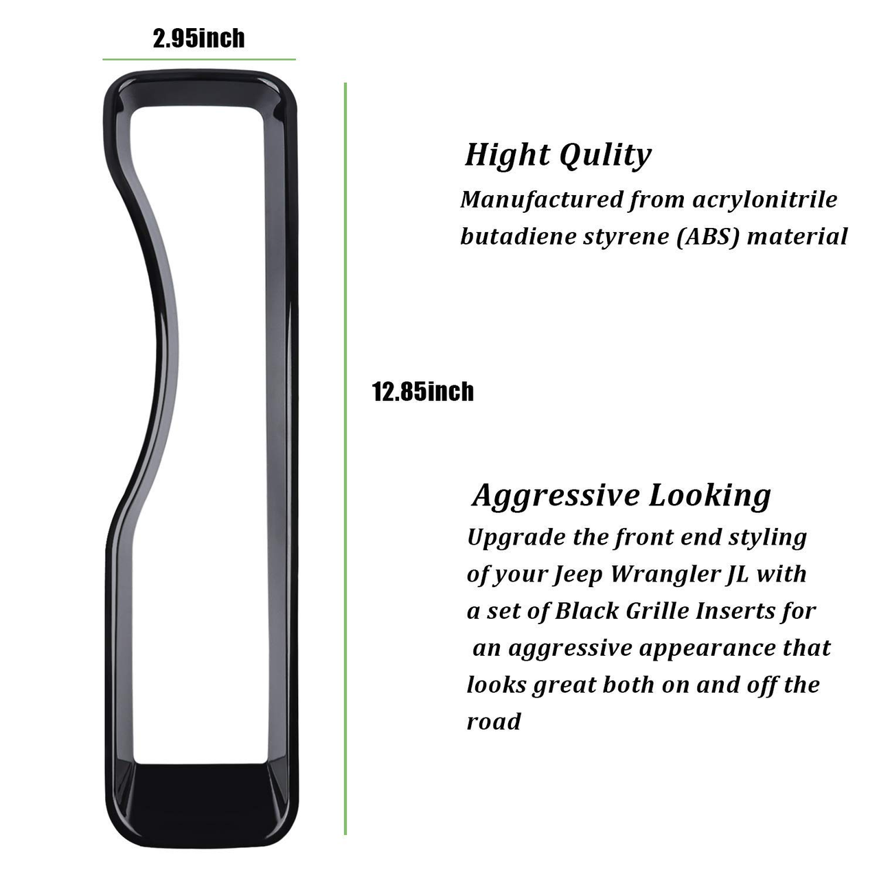 Front Grille Inserts Covers Grill Trim for Jeep Wrangler JL Sport 2018-2023 Grille