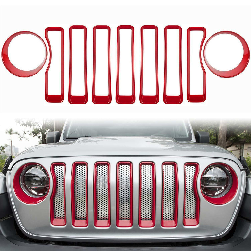 Front Grille Inserts & Headlight cover for Jeep Wrangler JL/ Sport 2018-2023 Grille