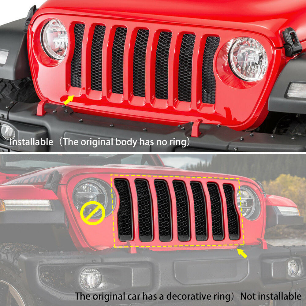 Front Grille Inserts & Headlight cover for Jeep Wrangler JL/ Sport 2018-2023 Grille