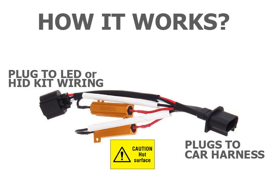 Resistor Capacitor Warning Bulb Out Canceller H13 9008 (2 Pack) - GENSSI Electrical