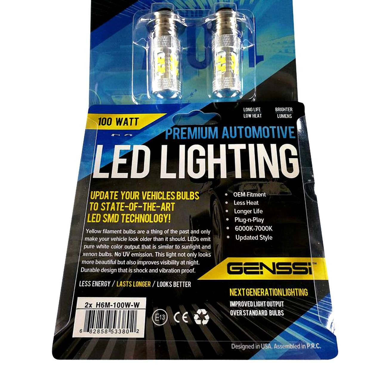 H6M 70023 100W LED Headlight Bulbs (2 Pack) Lighting