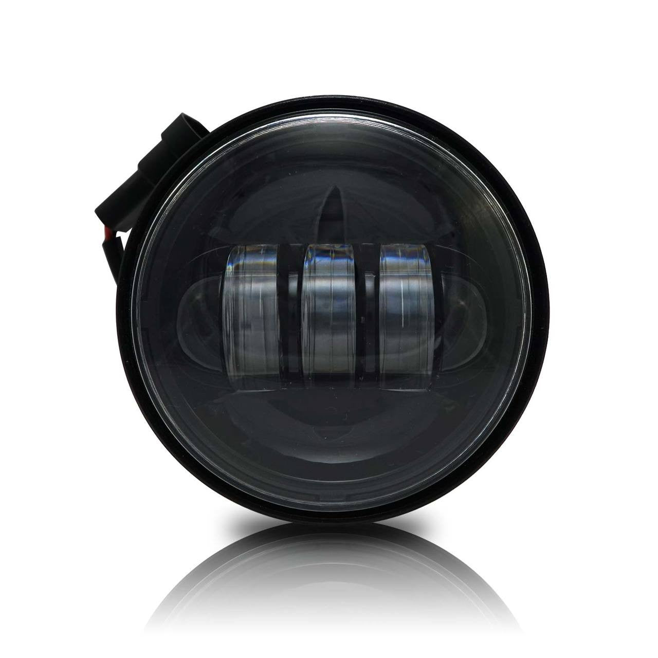GENSSI 4-1/2" Black LED Auxiliary Spot Fog Passing Light Lamp For Harley Motorcycle Lighting