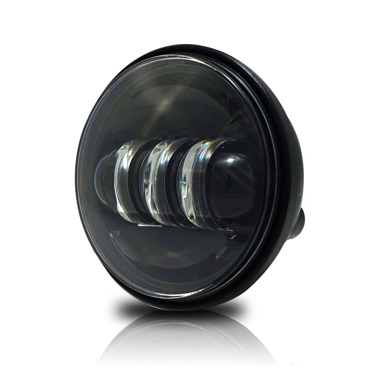 GENSSI 4-1/2" Black LED Auxiliary Spot Fog Passing Light Lamp For Harley Motorcycle Lighting