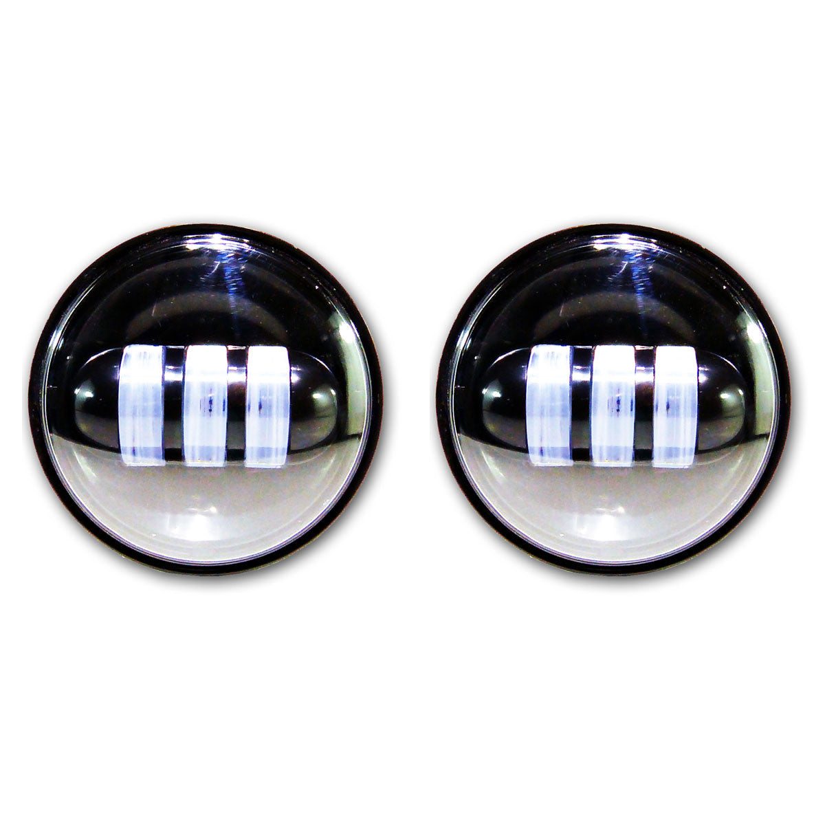 GENSSI 4-1/2" Black LED Auxiliary Spot Fog Passing Light Lamp For Harley Motorcycle Lighting