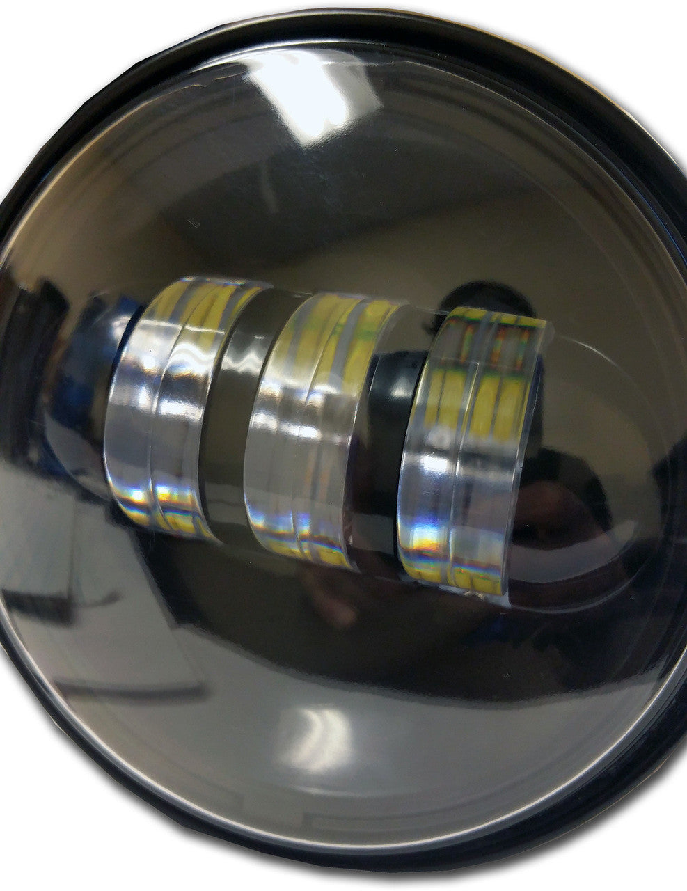 GENSSI 4-1/2" Black LED Auxiliary Spot Fog Passing Light Lamp For Harley Motorcycle Lighting