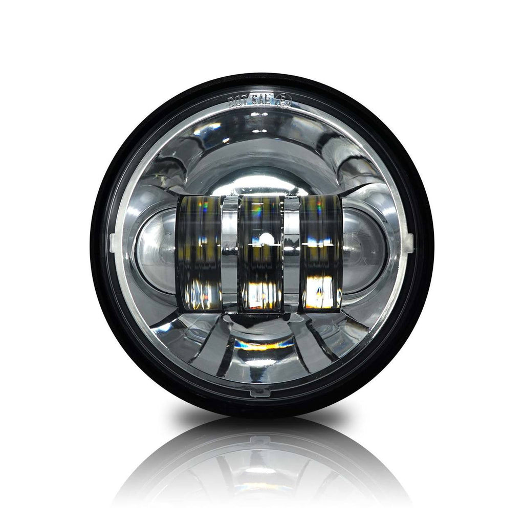 4-1/2" Chrome LED Auxiliary Spot Fog Passing Light Lamp For Harley Motorcycle Lighting