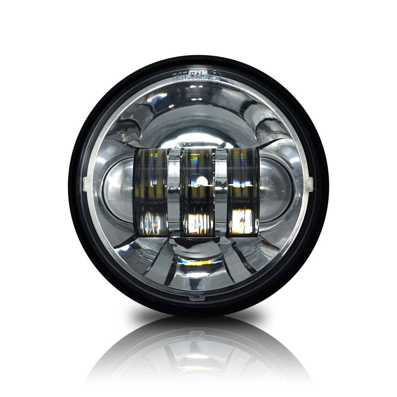 4-1/2" Chrome LED Auxiliary Spot Fog Passing Light Lamp For Harley Motorcycle Lighting