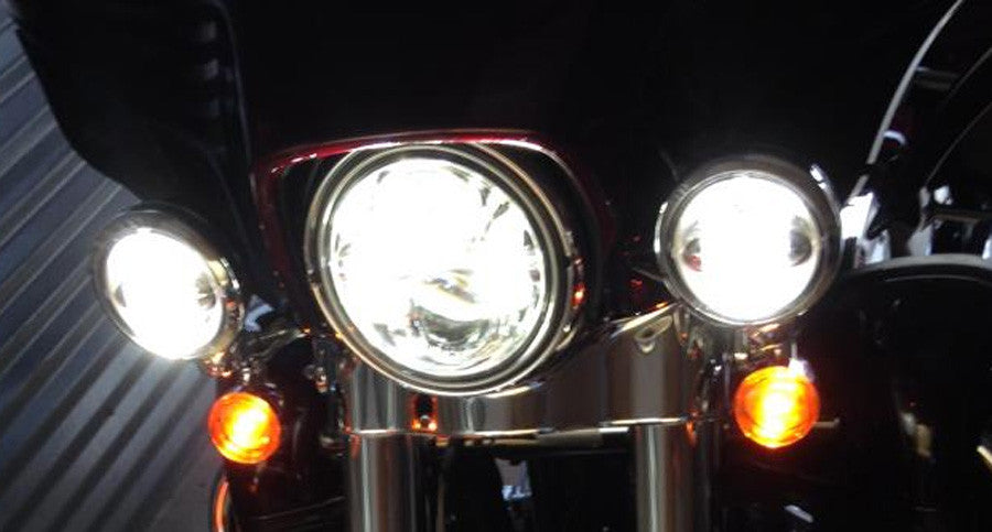 4-1/2" Chrome LED Auxiliary Spot Fog Passing Light Lamp For Harley Motorcycle Lighting