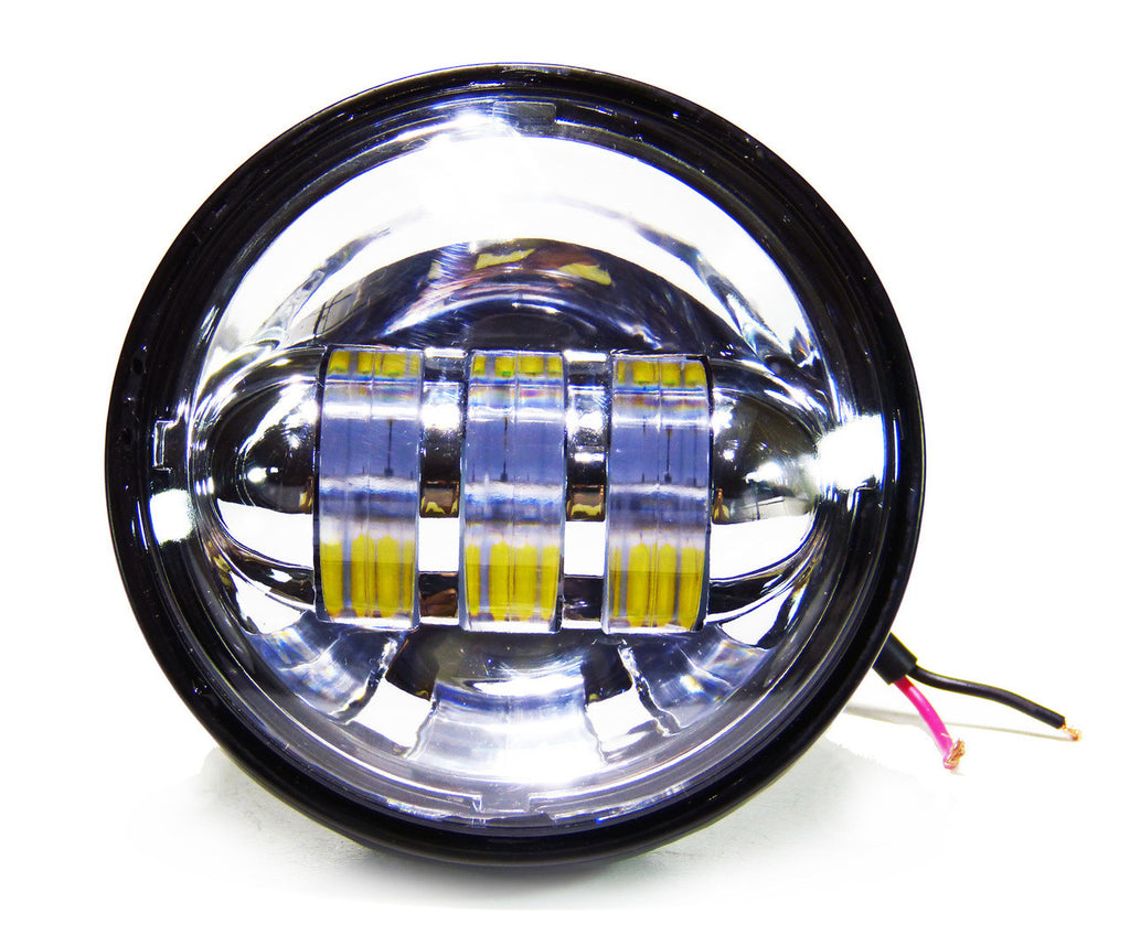 4-1/2" Chrome LED Auxiliary Spot Fog Passing Light Lamp For Harley Motorcycle Lighting