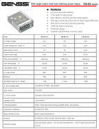 12V 60W Power Supply Regulated Switching - GENSSI Electrical