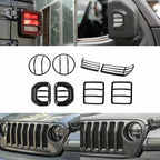 Headlight Wheel Eyebrow Side Turn Signal Tail Light Cover Kit For Jeep Wrangler JL 2018 - 2023 - GENSSI Lighting