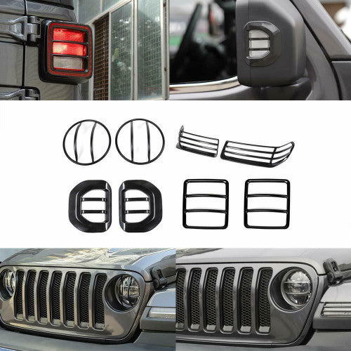 Headlight Wheel Eyebrow Side Turn Signal Tail Light Cover Kit For Jeep Wrangler JL 2018-2023 Default Title Lighting