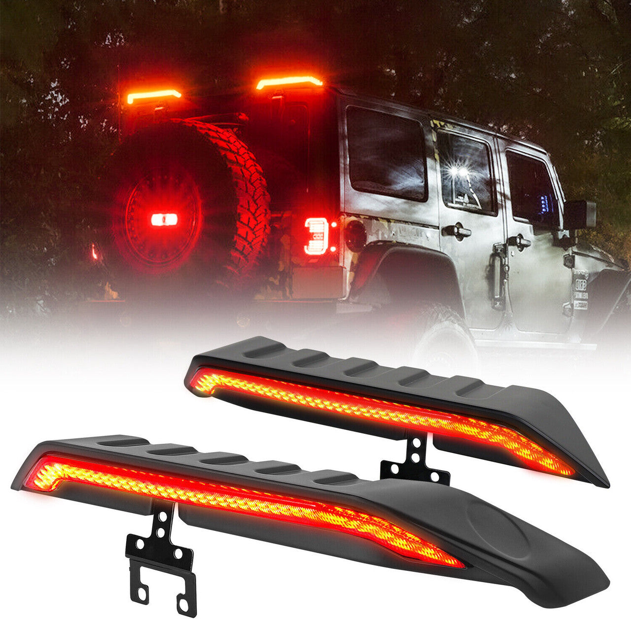 High Roof Mount Brake And Turn Signals LED Lights for 2007-2018 Jeep Wrangler JK JKU Lighting