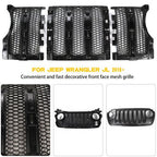 Honeycomb Grille Inserts for Jeep Wrangler JL 2018 - 2023 Black - GENSSI Grille