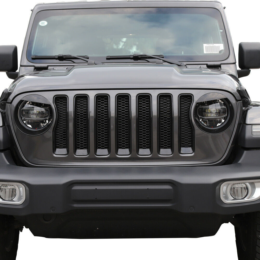 Honeycomb Grille Inserts for Jeep Wrangler JL 2018-2023 Black Grille