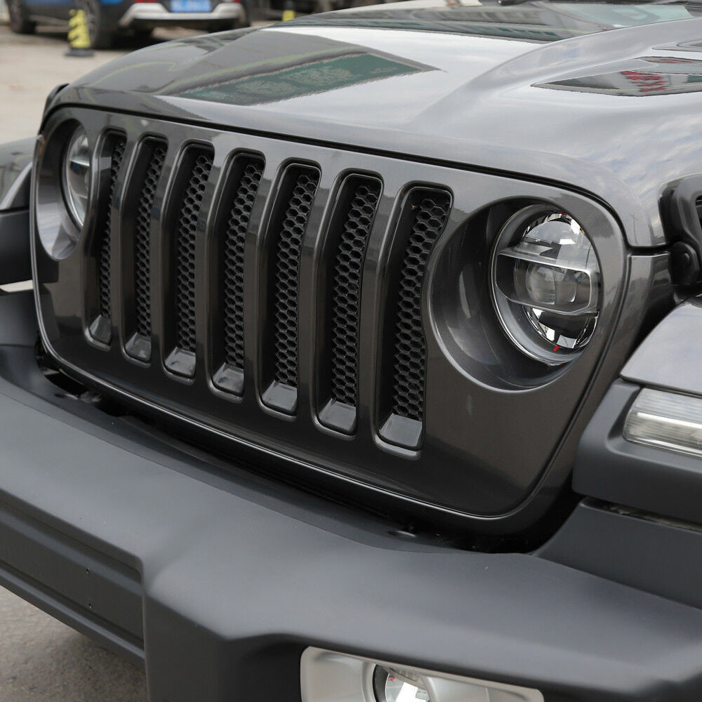 Honeycomb Grille Inserts for Jeep Wrangler JL 2018-2023 Black Grille