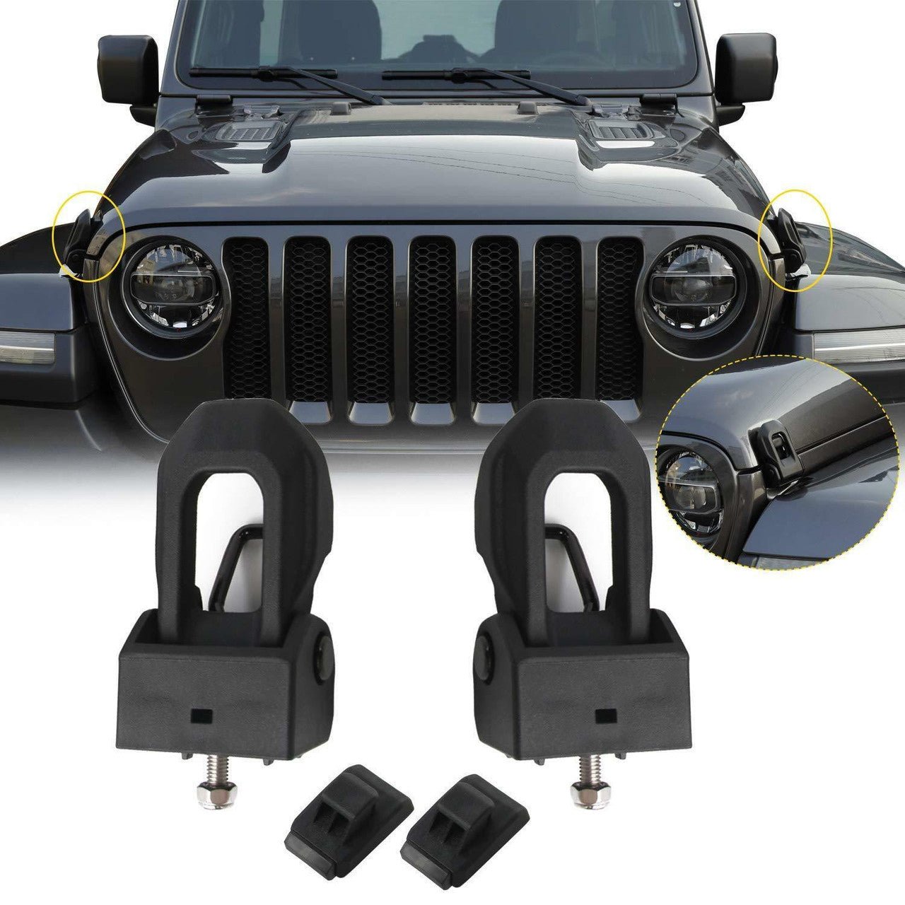 Hood Lock Bracket Latches for Jeep Wrangler JK JKU Sahara 2007 - 2017 - GENSSI Exterior Part