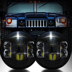 APOLLO Black Projector LED Headlights for Wrangler 1996 - 2018 - GENSSI Lighting