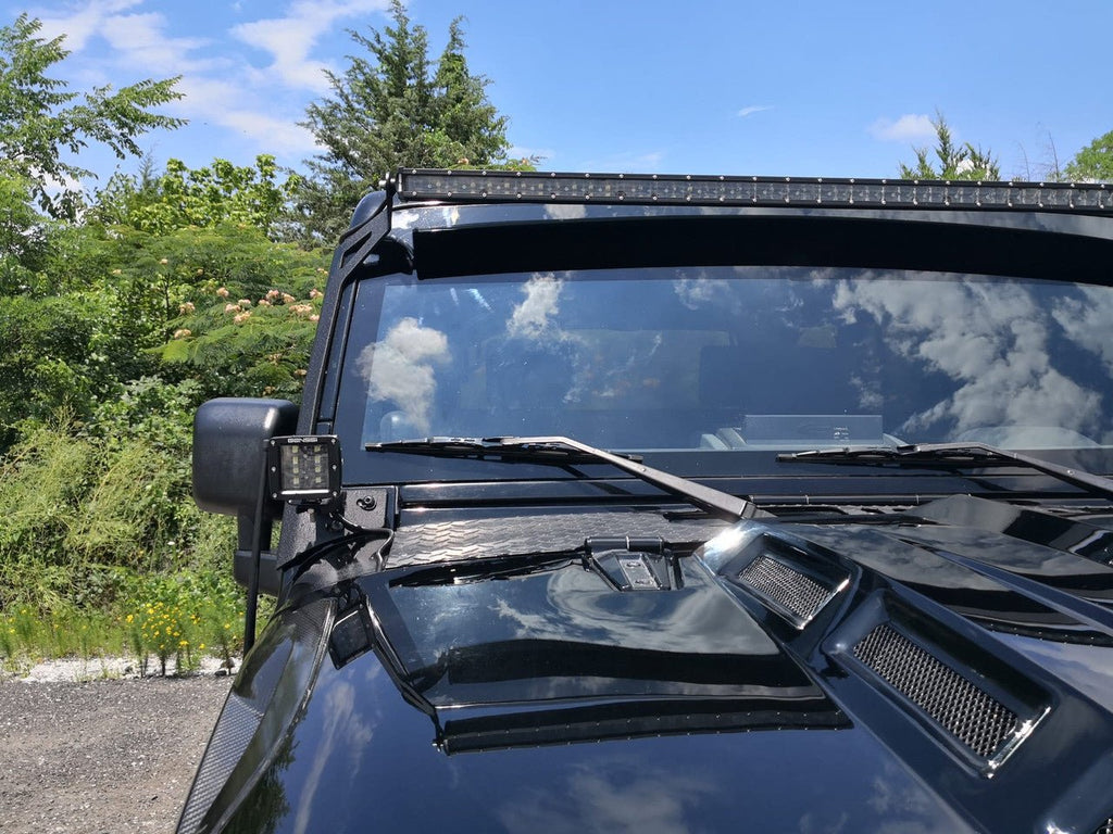 Light Bar Bracket 50 Inch Straight with Pod Mounts for Jeep Wrangler JK JKU 2007 - 2018 - GENSSI Exterior Part