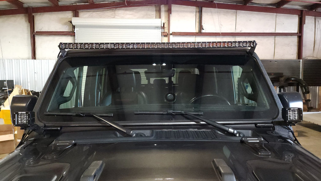 52 Inch Light Bar Bracket for Jeep Wrangler JL JLU JT Gladiator with A-Pillar Pod Mount Exterior Part
