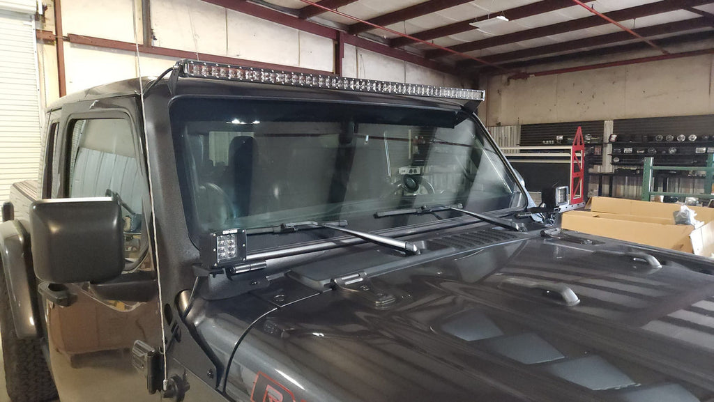52 Inch Light Bar Bracket for Jeep Wrangler JL JLU JT Gladiator with A-Pillar Pod Mount Exterior Part