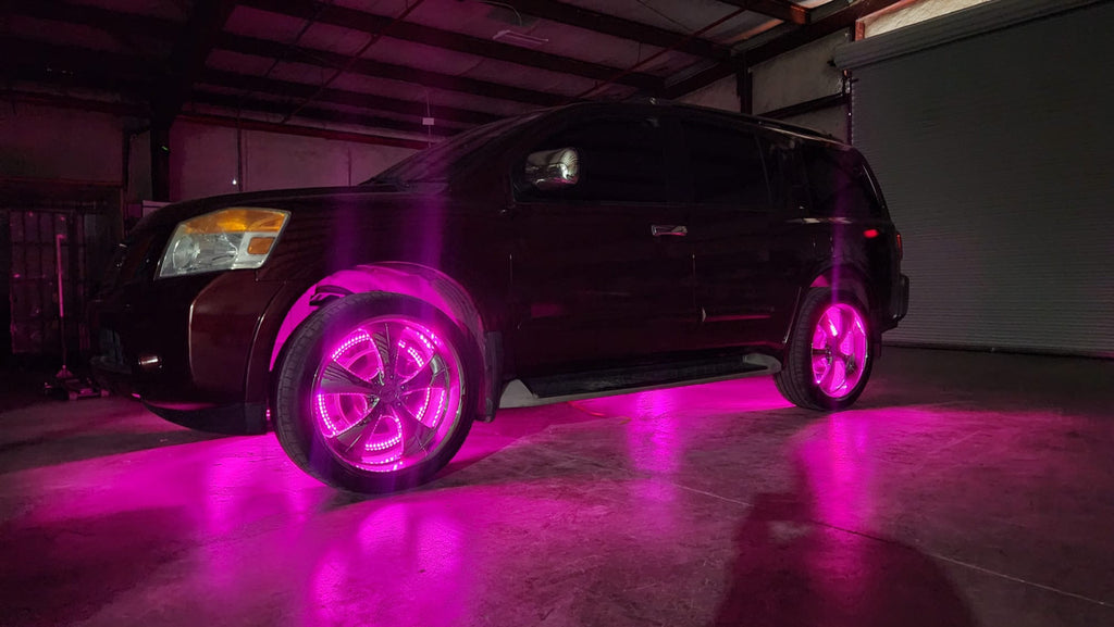 LED Wheel Light Kit Chase Moving Signal and Brake Function Wireless 18" Lighting