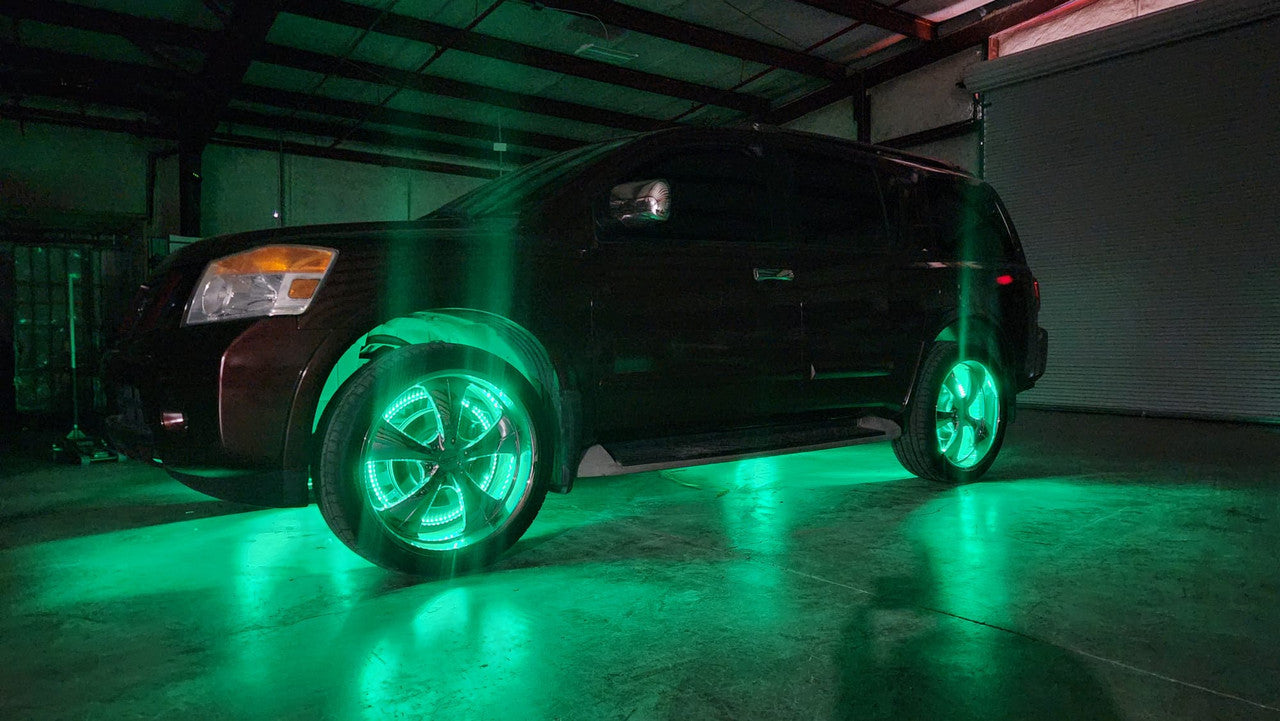 LED Wheel Lights Kit with Turn Signal and Red Brake Function Lighting