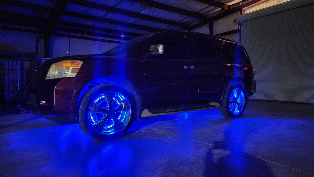 LED Wheel Light Kit Chase Moving Signal and Brake Function Wireless 18" Lighting