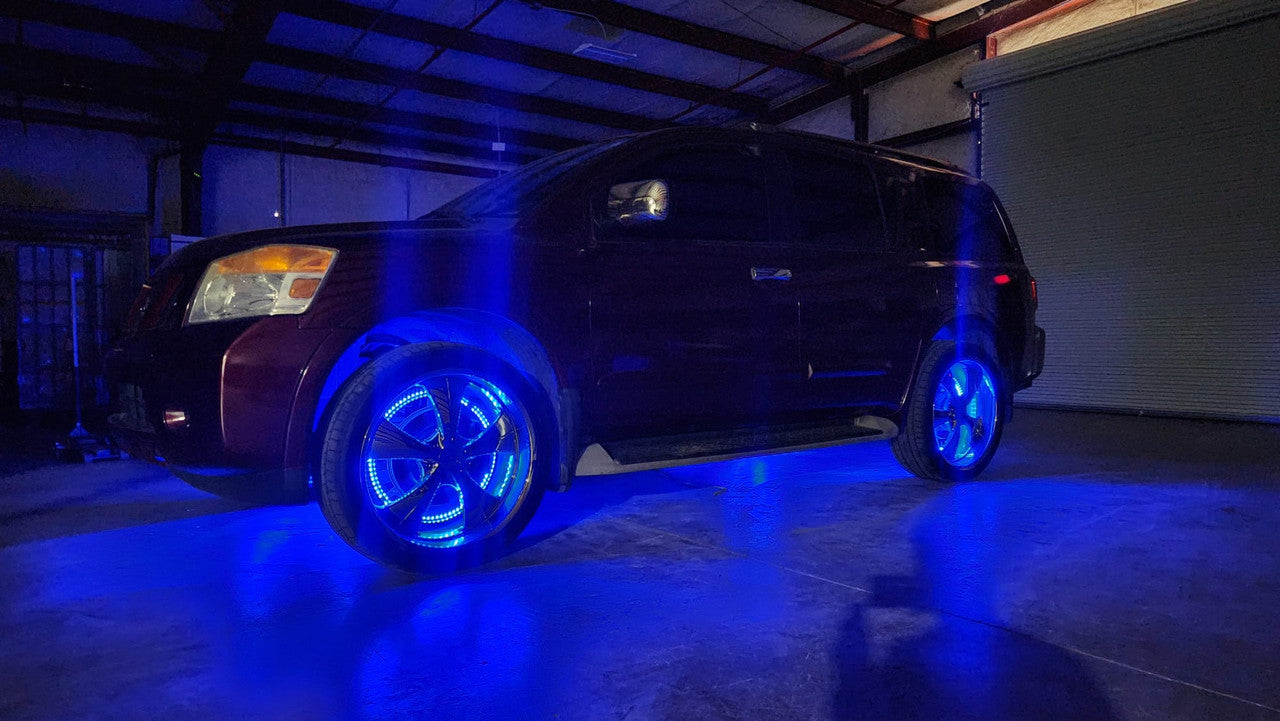 LED Wheel Light Kit Chase Moving Signal and Brake Function Wireless 18" Lighting