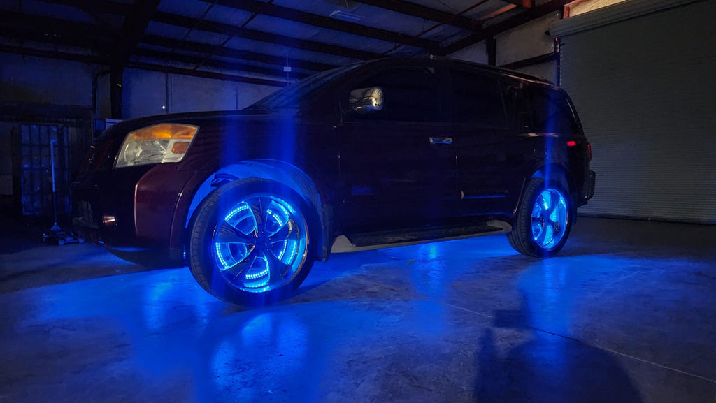 LED Wheel Light Kit Chase Moving Signal and Brake Function Wireless 18" Lighting