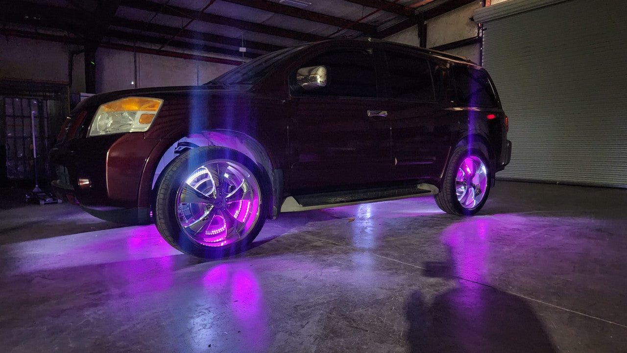 LED Wheel Lights Kit with Turn Signal and Red Brake Function Lighting