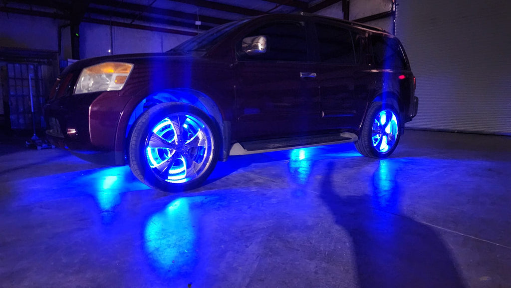 LED Wheel Light Kit Chase Moving Signal and Brake Function Wireless 18" Lighting