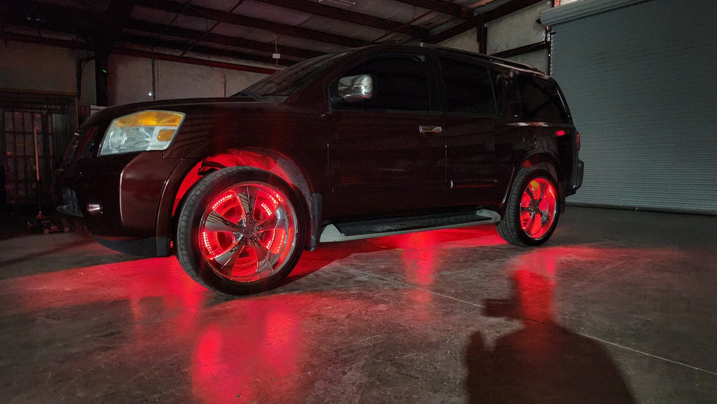 LED Wheel Light Kit Chase Moving Signal and Brake Function Wireless 18" Lighting