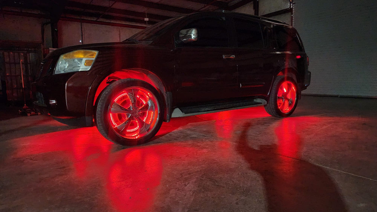 LED Wheel Lights Kit with Turn Signal and Red Brake Function Lighting