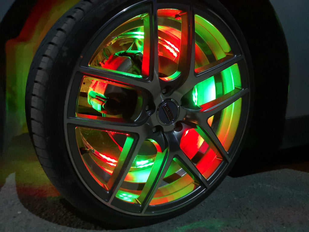 LED Wheel Light Kit Chase Moving Signal and Brake Function Wireless 18" Lighting